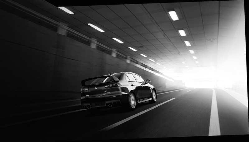 Illustration for article titled Mitsubishi Publishes Black And White Shots Of The 2015 Evo Because Meh